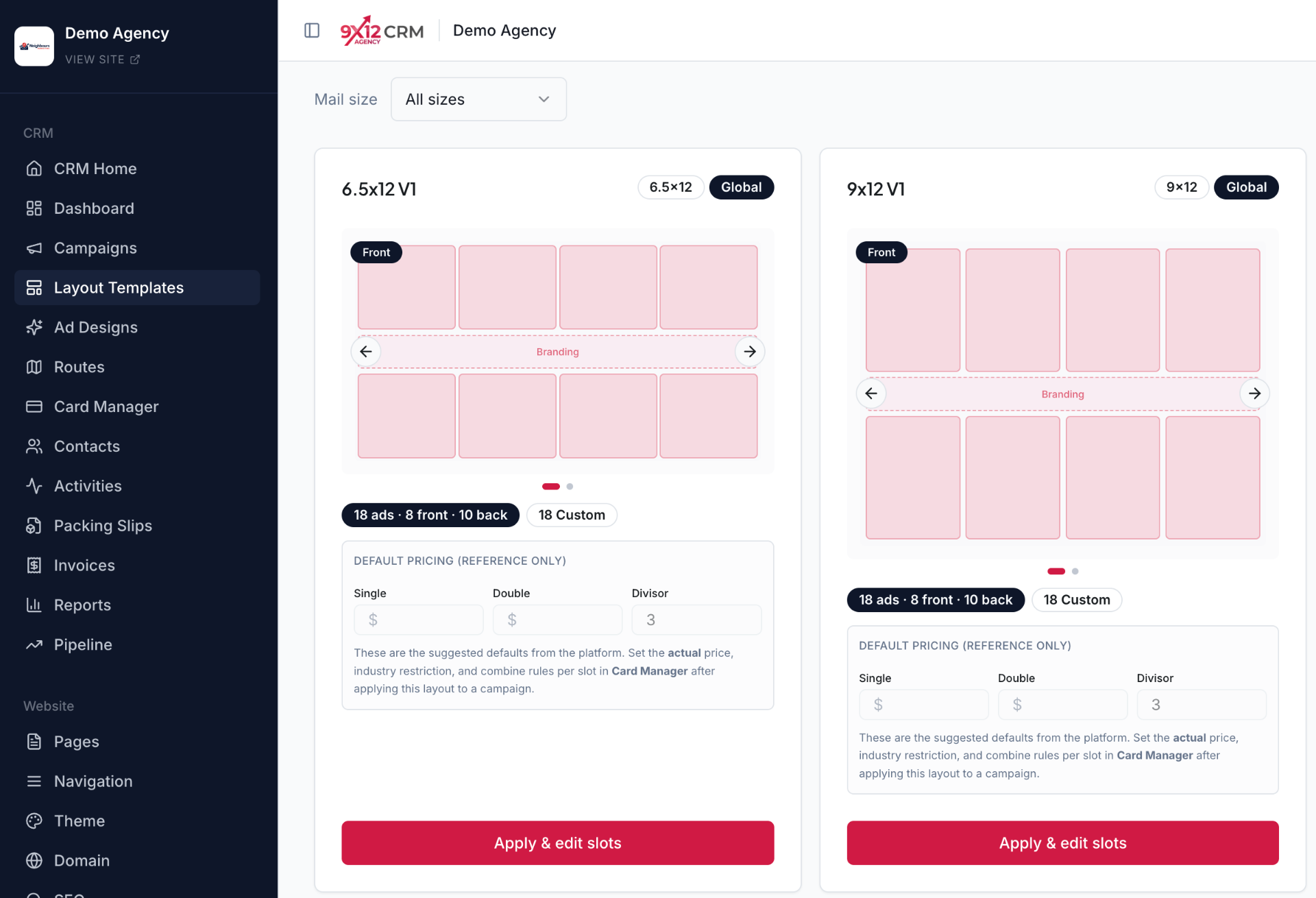 9x12 Agency CRM dashboard preview
